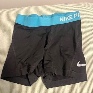 Nike Black and Blue Athletic Shorts